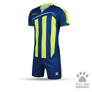 k15z245 Short Sleeve Football Set Dark Blue/Neon Green
