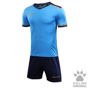 3871001 Short Sleeve Football Set(Adult) Neon Blue/Dark Blue