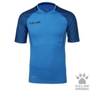 3873002 Short Sleeve Football Shirt Neon Blue/Black