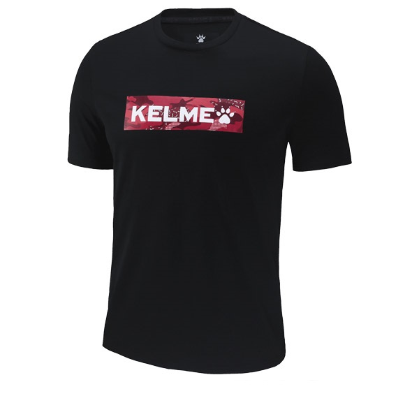 켈미 남성 반팔 라운드 그래픽 티셔츠 3891542 블랙